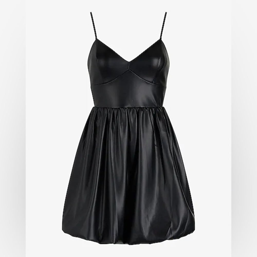 Express Black Satin Mini Dress
